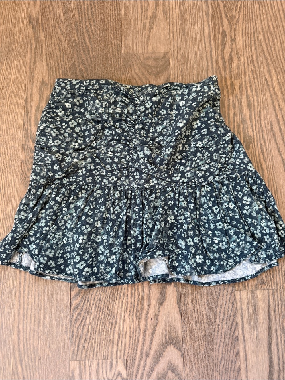 Mango Black Skirt with Mint Floral Print